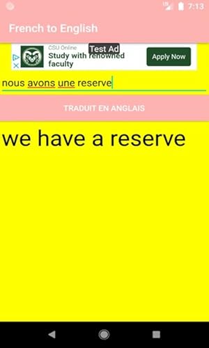 Translate French to English - Traducteur du français vers l'anglais