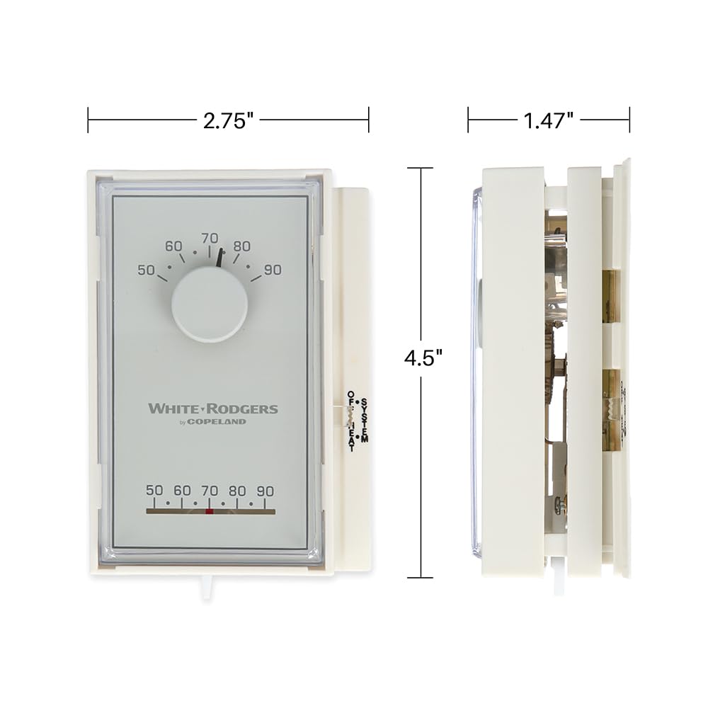Emerson 1e50 N-301 Low V termostato meccanico, da 50 a 90 gradi F, bianco