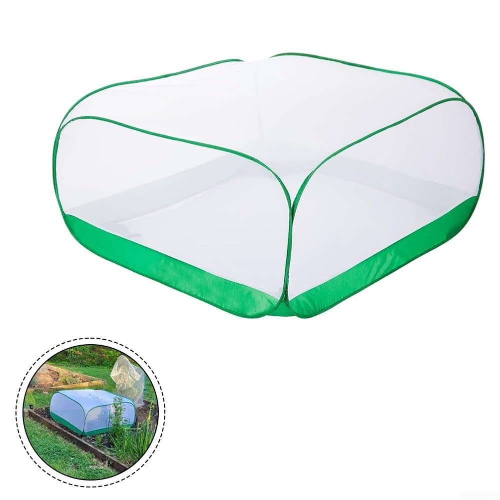 Wielofunkcyjna osłona z siatki roślinnej, drobna siatka do ochrony ogrodu, skuteczna ochrona przed warunkami atmosferycznymi i szkodnikami, rozmiar 1,2 m x 1,2 m x 60 cm