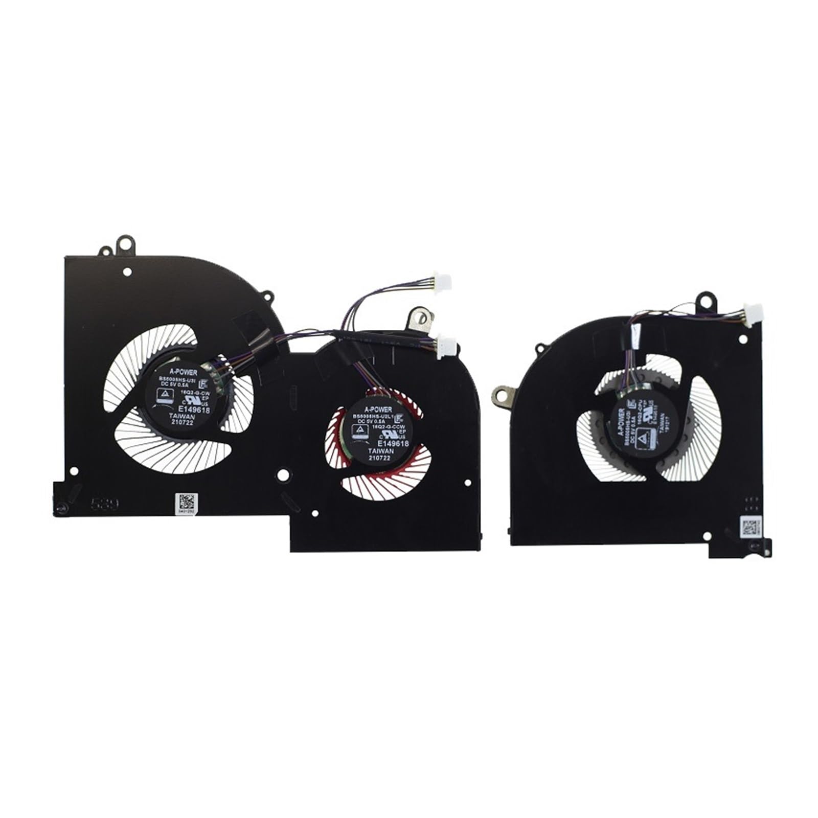 tianwandong Wentylator chłodzący procesor i kartę graficzną laptopa BS5005HS-U3I BS5005HS-U2L1 DC5V 0,5A 4Pin do GS65 MS-16Q2 16Q2-CPU-CW 16Q2-GPU-CW(SET)