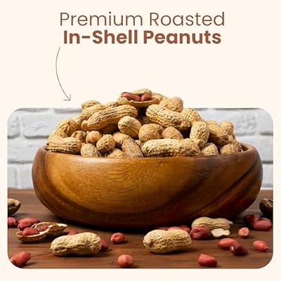Wellsley Farms Salted Roasted Peanuts In Shell, USA Grown Whole, Non-GMO, Gluten-Free, Vegan, Cholesterol-Free, Shell-Cracking Snack for Game Day, BBQ & Travel, 5 lb Bag