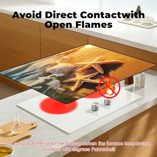 BSFHH Heat-Resistant Glass Stove Top Cover with Anti-Slip Rubber Coating – Electric Stove Protector, Scratch-Resistant, Expands Counter Space, Stylish Kitchen Decor (Starfish) by BSFHH - Image 3