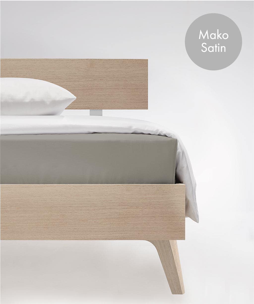 fleuresse Colours Bettlaken, ohne Gummizug, Uni-Mako-Satin, 100% Baumwolle, Oekotex Standard 100, 270 x 260 cm, Fb. Grau