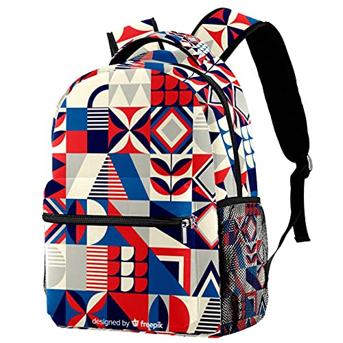 Sac à dos d'école mixte style décontracté multicolore avec œillet rustique