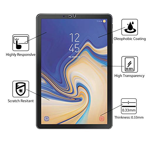 Image of Orzero (2 Pack) Tempered Glass Screen Protector Compatible for Samsung Galaxy Tab S4 2018 T835 /T830, HD 2.5D Arc Edges 9 Hardness Anti-Scratch Full-Coverage