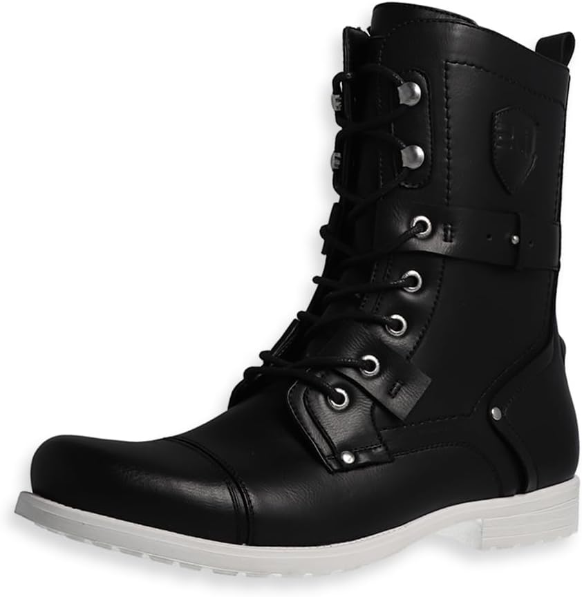 J75 Men's Deploy Light Weight | Mid-calf | Lace-up & Inside Zipper | Combat | Tactical | Army | Cap-toe Military Boots