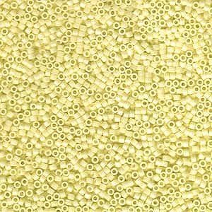 Opaque Pale Yellow Miyuki Glass Delica Beads 7.2g 11/0 DB1491