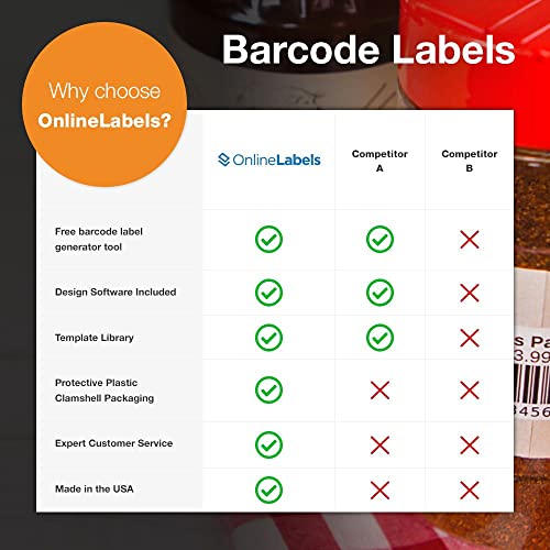 1.5 X 1 Rectangle Barcode Labels - Pack Of 5,000 Labels, 100 Sheets - Inkjet/Laser Printer - Online Labels #TOP6