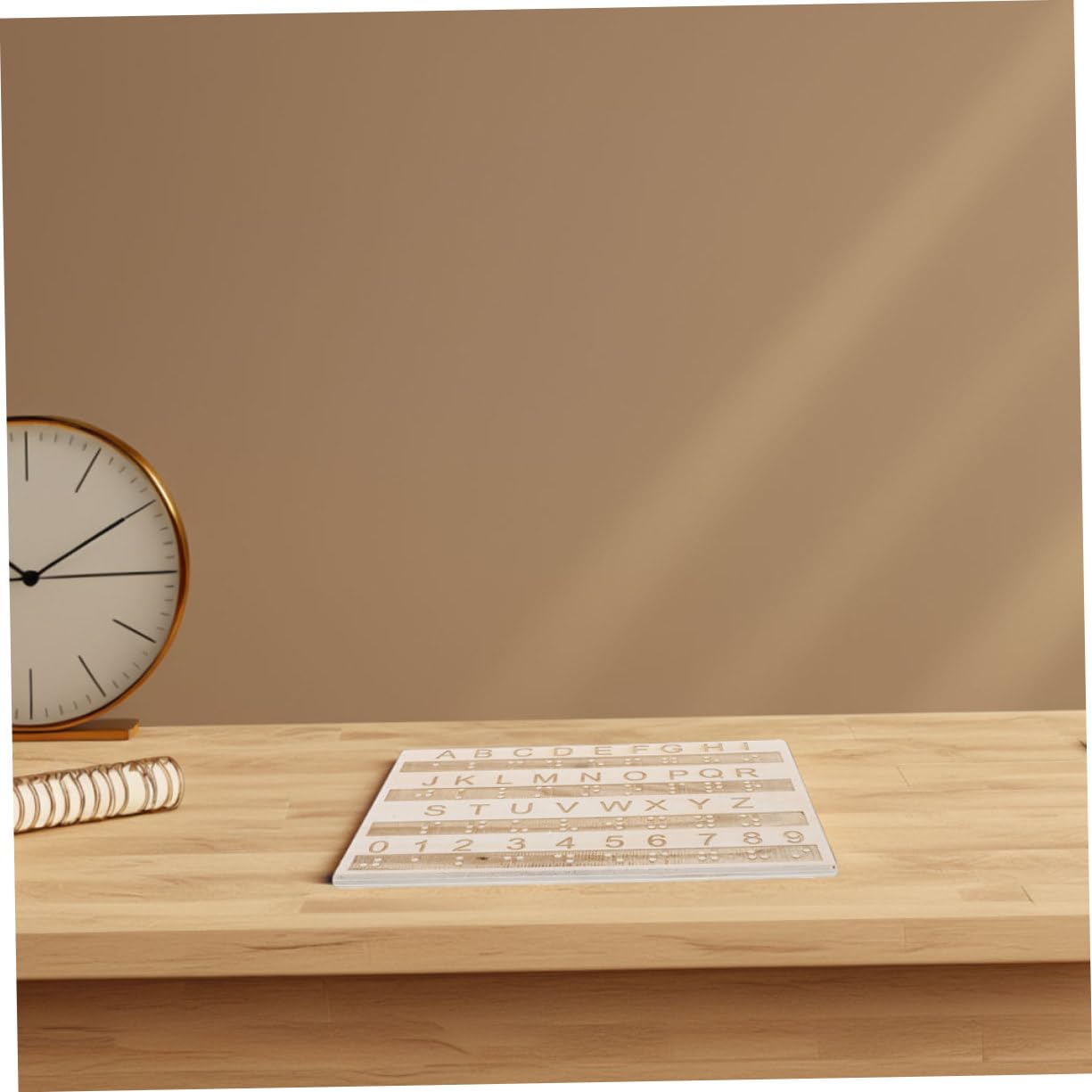 KOMBIUDA Tablero de Alfabeto Braille de Puntos en Madera para Enseñanza Táctil, Herramienta Portátil de 3 Piezas para Niños Ciegos y Aprendizaje Educativo Color Aleatorio