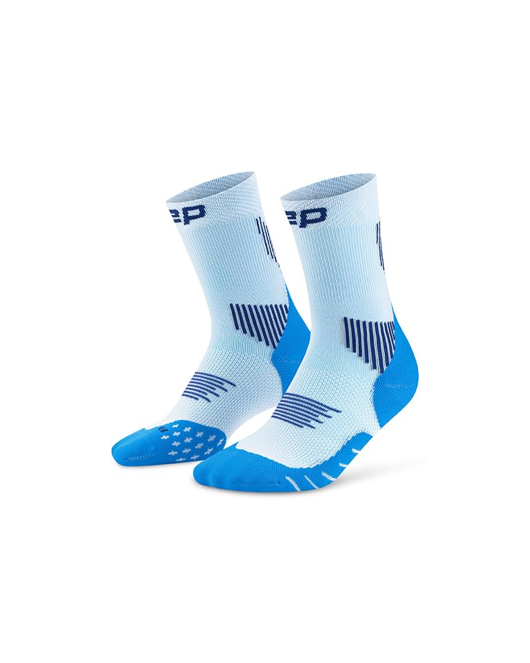 CEP RUN 5.0 MID CUT LAUFSOCKEN HERREN Atmungsaktive Kompressionssocken Herren für Training & Lauf Leistungsstarke leichte Sportsocken Blue/Ice