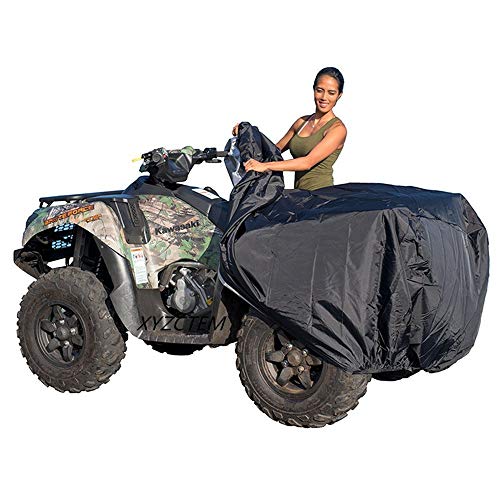 XYZCTEM Waterproof ATV Cover, Heavy Duty Black Protects 4 Wheeler From Snow Rain