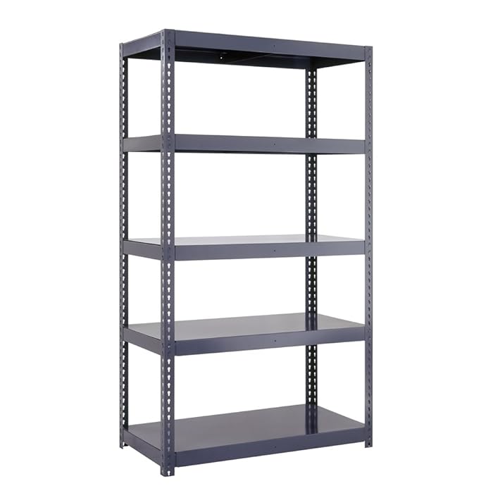 Buy Edsal HCU481884 Industrial Gray Boltless Shelving, 5 Adjustable 16Gauge Steel Shelves, 13