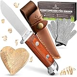 kinder taschenmesser scout ABSOLUTE SICHERHEIT - Die Sicherheit des Kindes ist extrem wichtig. Deshalb ist eine vernünftige Klingenschärfe des Schnitzwerkzeugs unverzichtbar, die unkontrollierbare Schnittbewegungen vorbeugt. Die Schnitzhandschuhe verfügen außerdem über das europäische Schnittschutz Level 5 in der Norm DIN EN 388.