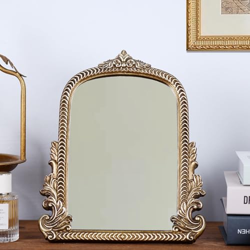 Espejo arqueado vintage para tocador 9.5 x 11.6 pulg miniatura 2
