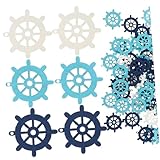 Ornements de plage : cette décoration murale en forme de roue de bateau en bois est une pièce merveilleuse à ajouter à votre bar, café ou maison, avec de bons effets décoratifs, pendentif en bois