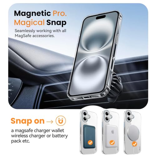 Image of KARWAN Crystal Clear Magnetic Back Case Cover Compatible with iPhone 17 Anti-Yellow Transparent Shockproof Cover with Camera Protection, Scratch Resistant, MagEaze Wireless Charging Support