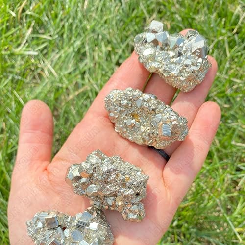 Image of Pyrite Stone Natural Crystal - Wealth & Protection Stone | Fool's Gold for Abundance, Confidence & Energy Shielding | Home Decor, Manifestation & Healing Crystal (Upto 40g)