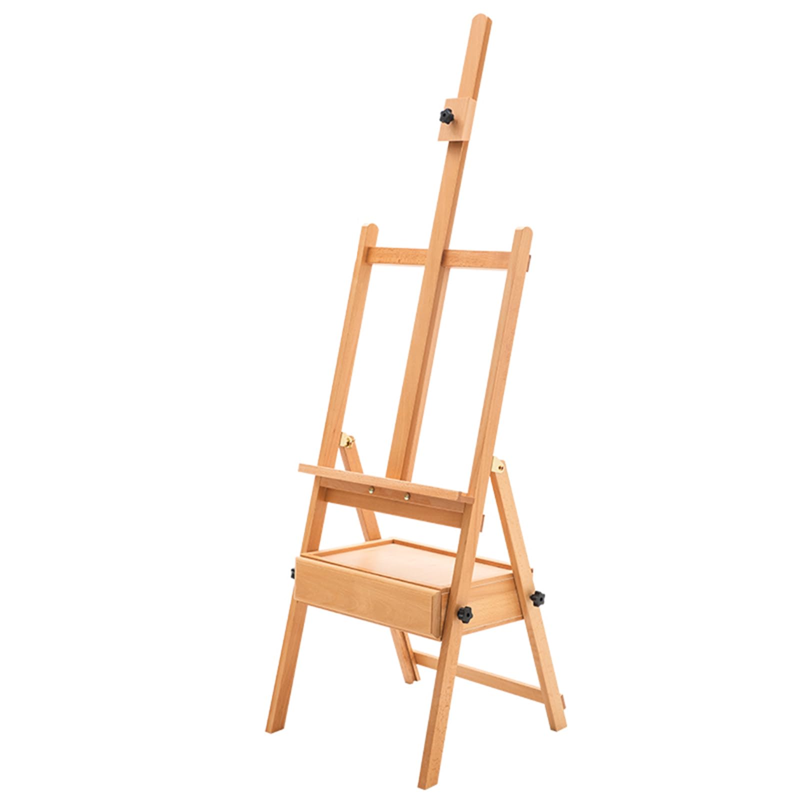 ASerZenith Artist'S Easel For Painting And Displaying, 150Cm Tall, Large Wooden Easel H-Frame Folding Easel With Art Storage Drawer, Sturdy,A-150Cm