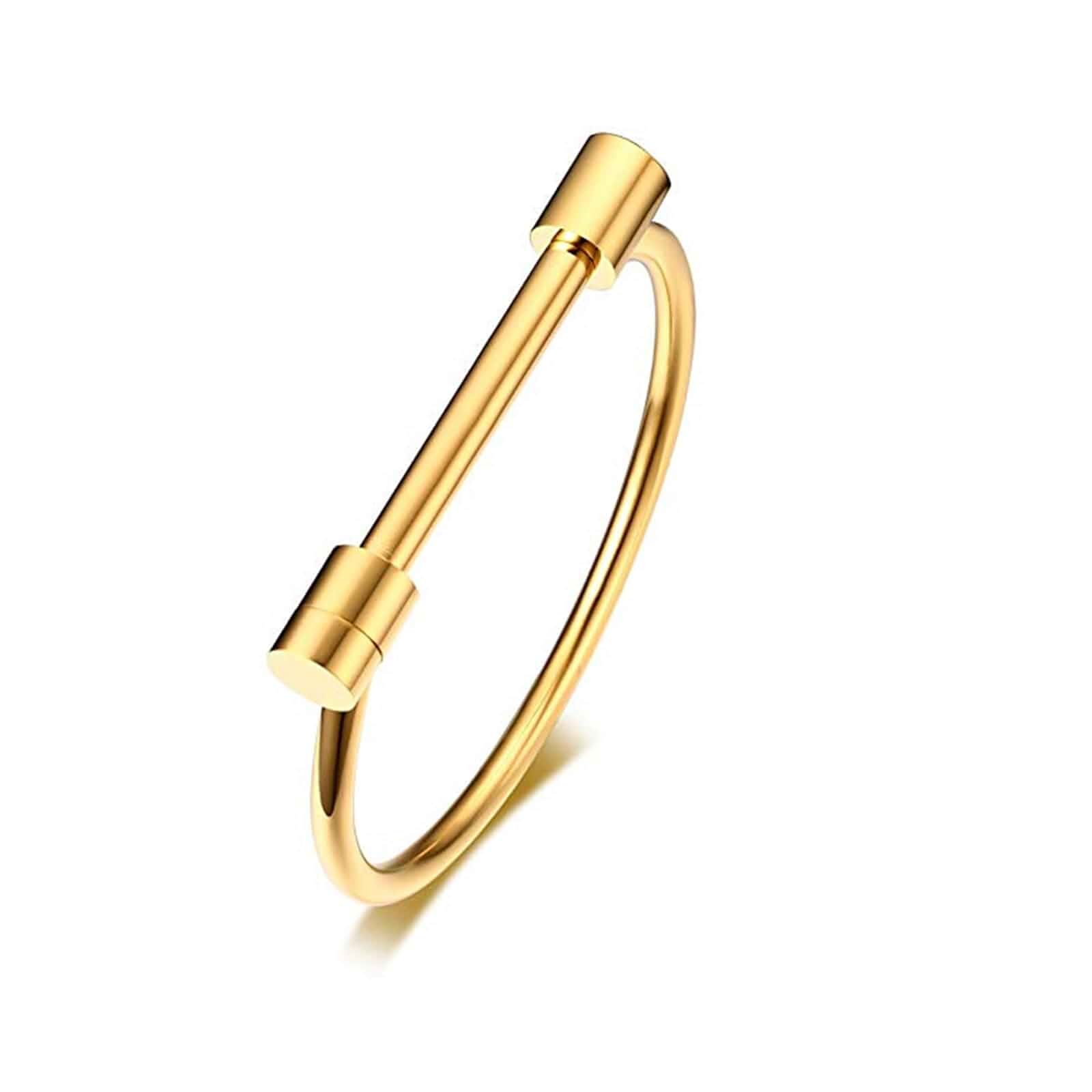 AILUOR Stainless Steel D Shape Bar Screw Shackle Horseshoe Novelty Fashion Bangle Bracelet Jewelry Unisex