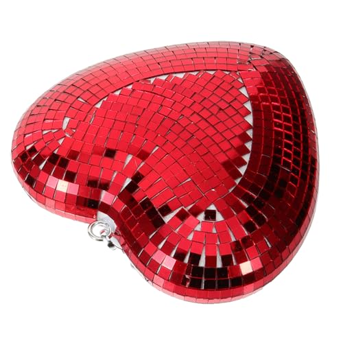 Colgante disco en forma de corazón con espejo reflectante CHILDWEET para fiestas, bodas, hogar y eventos temáticos miniatura 2