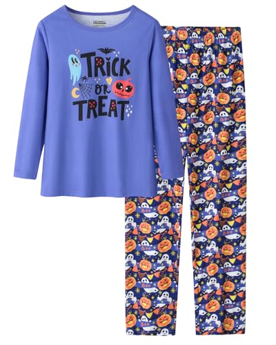Image of Tie Dye Pajamas for Girls Soft Butterfly Sloth Fall Clothes Big Kids Sleepwear 2-Piece Long Sleeve Set Size 6-16
