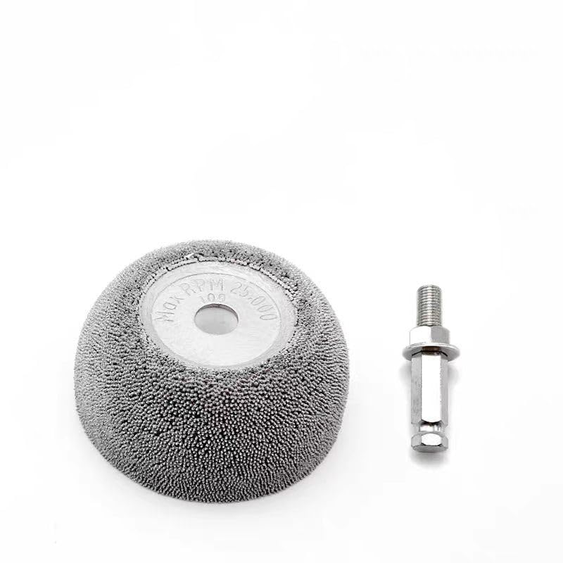 ROCHEE GJ107 Aluminum Oxide Buffing Wheel Tool 2 1/2"" Flared Contour Wheels 3/8"" BORE SSG 170 Tire Repair Tool with Adapter for Universal Car, silver