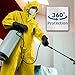 Zimchado Professional Hazmat Suit Kit - Full Body hazmat suits disposable Coveralls with Hood & Reinforced Zipper Heavy Duty (1, Yellow Type 4, Large)