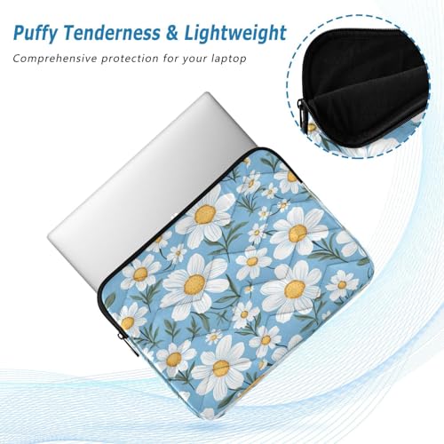 Funda para portátil 13-14 pulgadas resistente al agua Flores blancas miniatura 5