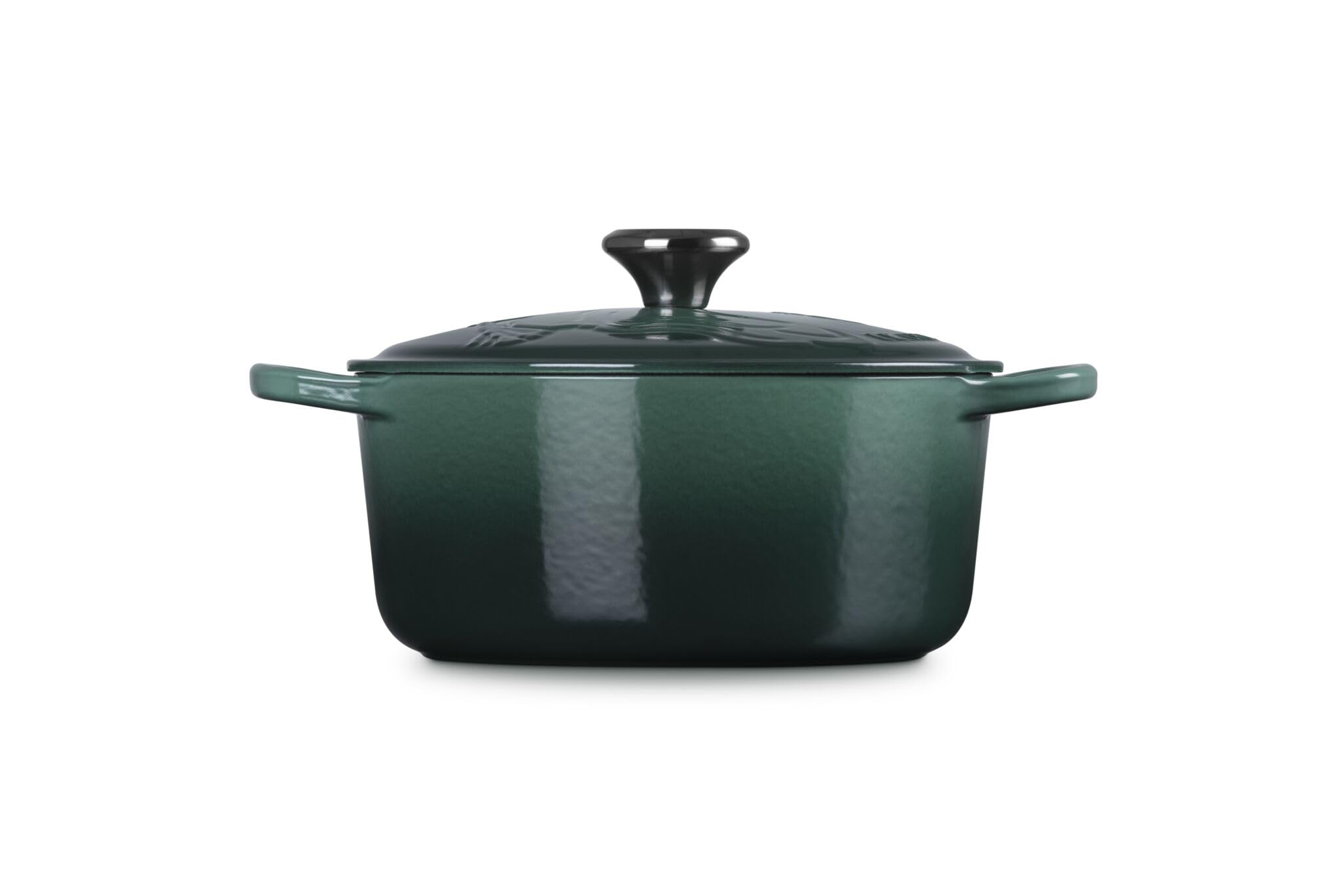 Le Creuset Wicked Collection Elphaba Rundkasserolle aus Gusseisen mit Prägung