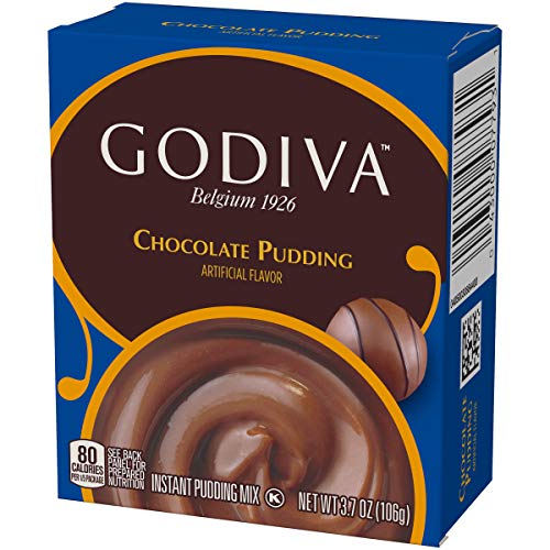 Godiva Chocolate Instant Pudding Mix, 3.7 oz Box (Pack of 14)