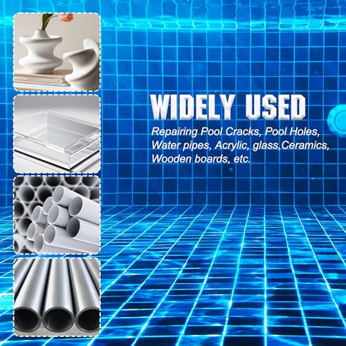 Epoxidharz Knete - 450g Epoxid Pool Reparaturset Unterwasser oder Darübe für Reparieren Lecks, Rissen, Füllen, Modellieren - Epoxy Knete Metallkleber Knetmasse für Metall, Keramik, Fliesen (Grau)