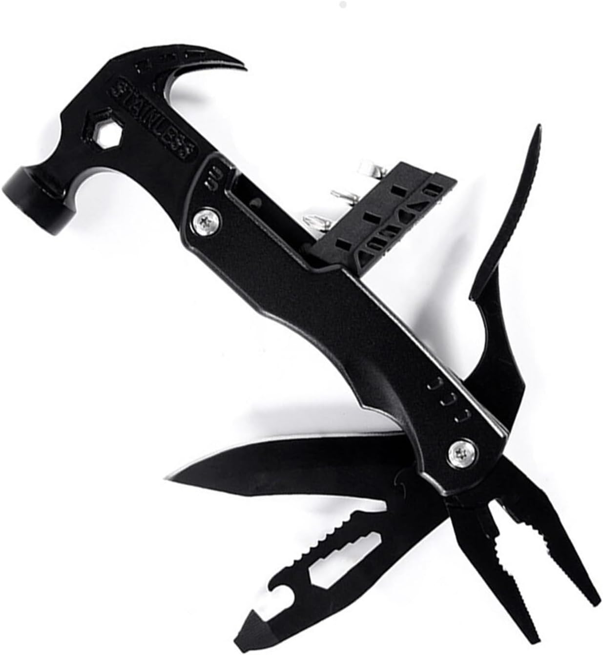 Multifunctional Outdoor Screwdriver Pliers Camping Accessories Claw Hammer Belt Knife Survival Gear Hammer Saw