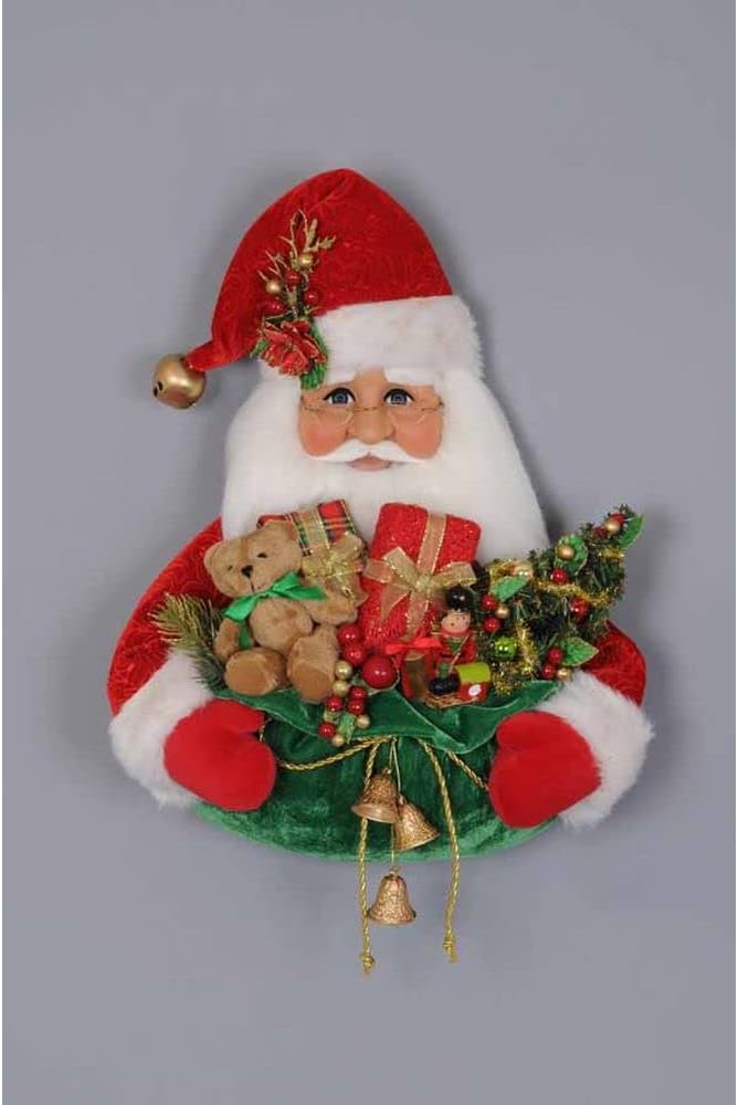 Originals Santa Head with Gift Bag Figurine, 22 Inches