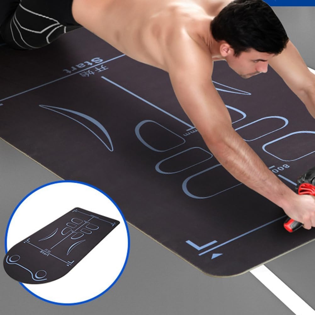 Mata do ćwiczeń na kółko rolkowe, antypoślizgowa mata pod kolana brzucha, domowa podkładka podłogowa do fitnessu, do jogi, pilatesu, czarno-niebieska