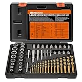 THINKWORK Broken Bolt Extractor Kit, 54 Pieces Easy Out Screw Extractor Set, Lug Nut Removal Tool with Left Hand Drill Bit Set for Removing Damaged, Frozen, Rusted, Rounded-Off Bolts, Nuts & Screws