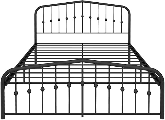 Metal - Bed - Frame - Modern Design - Full Size Iron Bed Frame, Noise Free, no Box Spring Needed - Black