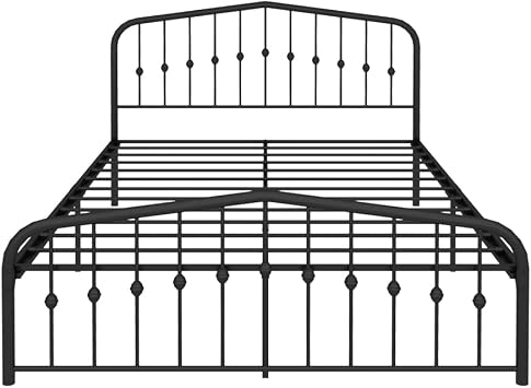Metal - Bed - Frame - Modern Design - Full Size Iron Bed Frame, Noise Free, no Box Spring Needed - Black