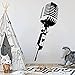 Vcnhln Mikrofon muzyka naklejka ścienna sypialnia dziecko żłobek mikrofon studio naklejka ścienna klasa pokój dziecięcy winyl sztuka dekoracyjna 112 cm x 49 cm