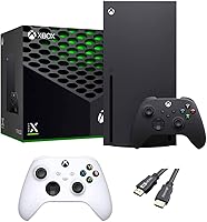 Xbox Series X 1TB SSD Console Bundle: Black Console, Two Wireless Controllers (Black & White), HDMI Cable - 4K 120FPS Gaming