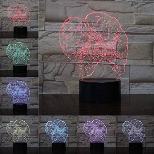 Preisvergleich Produktbild Tierpudel Hund 3D Lampe Illusion Nachtlicht Stimmung Gadgets