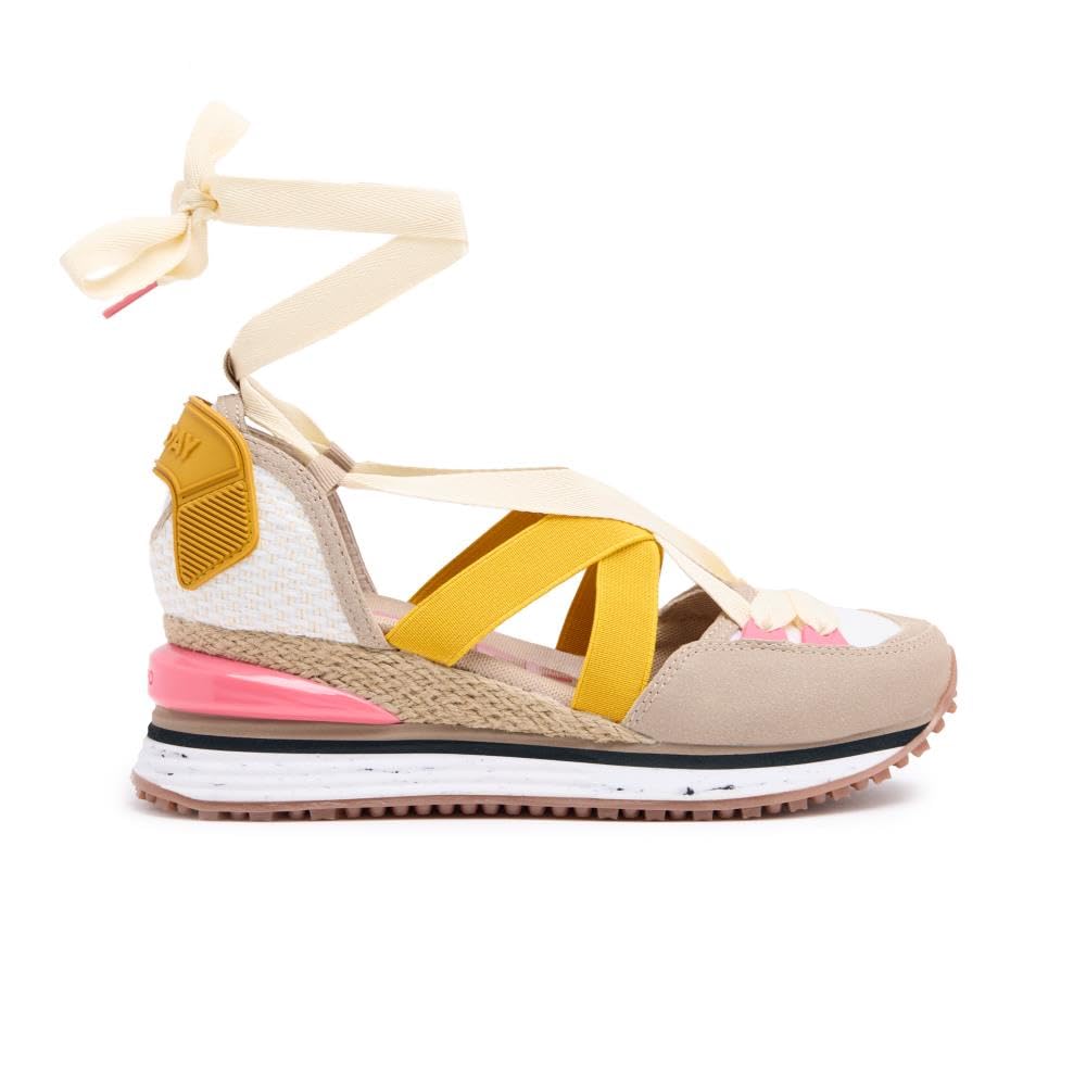 Sneakers Beige Tipo Espadrille con cuña para Mujer coinches