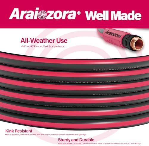 Heavy Duty Flexible Rubber Garden Hose 100 Ft 5/8 Inch - Kink Resistant, All-Weather Lightweight Water Hose with 600 PSI Burst Pressure for Yard, Lawn & Car Wash - Thumbnail 4