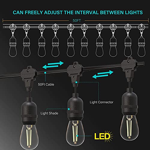 Goodsmann Outdoor String Lights Low Voltage Patio Lights Outdoor Waterproof 10 Pcs Led Decrative Lights Hanging Outdoor Lighting With 50Ft Wire For Party Garden Backyard Decoration #TOP6