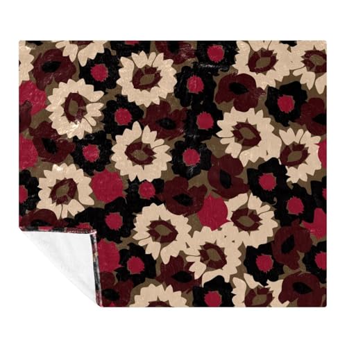 Couverture microfibre légère de qualité supérieure avec imprimé abstrait tournesol