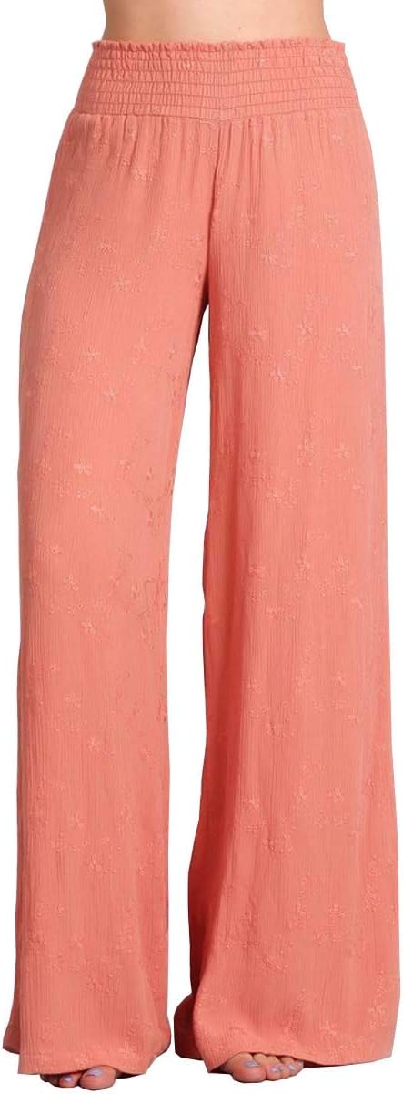 HEYHUN Womens Palazzo Pants Tie Dye Boho Gauze Casual & Lounge Wide Leg Bottoms S-XL