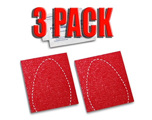 Shoe Bottoms Slip Resistant Shoe Sole Cover Protector for Heels Self-Stick Pads - Available in Clear, Black, or Red (3 Pack, red)
