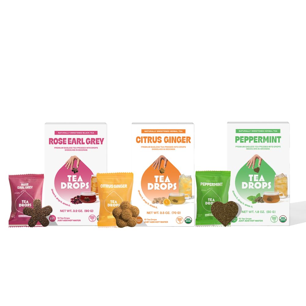 Tea Drops Trio Gift Set Organic Dissolvable Loose Leaf