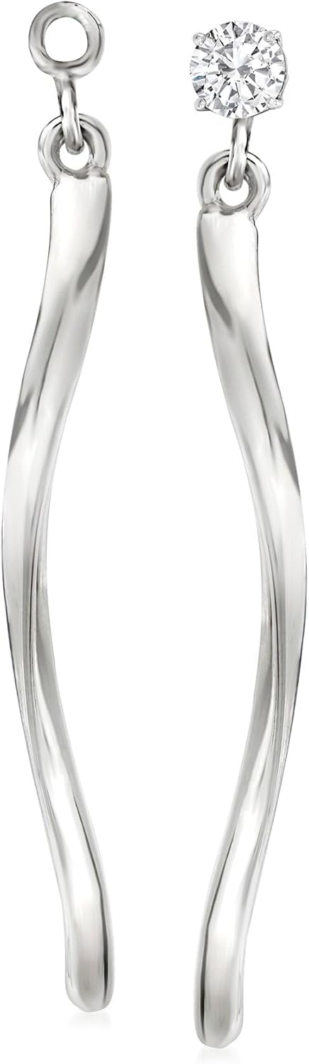 Ross-Simons Sterling Silver Twisted Drop Earring Jackets