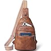 LATMAP Sling Bag For Women Faux Leather Small Casual Daypack Backpack Fanny Pack Crossbody Chest Bags Purse