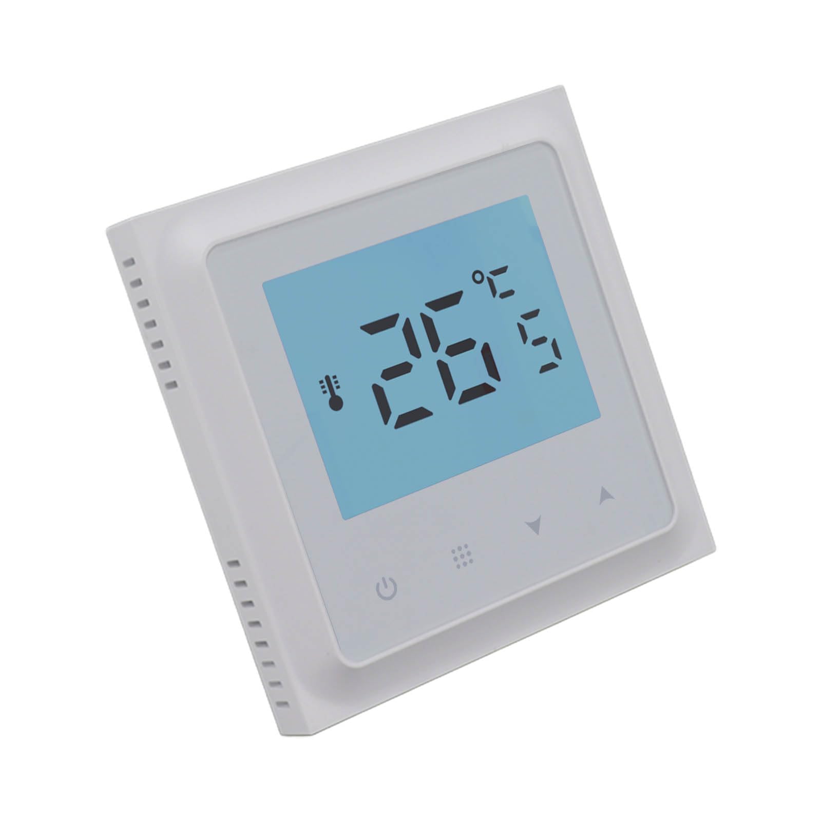 Termostato Móvil Inteligente para Calefacción por Suelo Radiante con Control Preciso y Funciones Programables para Uso Doméstico, Construcción Robusta de ABS, Instalación en Pared Incluida